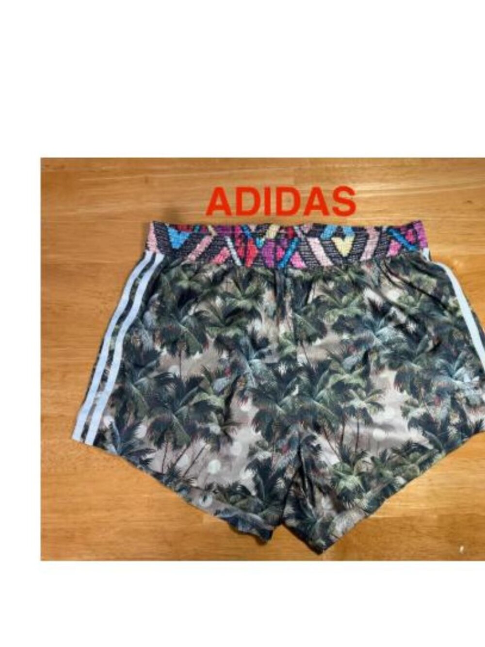 Adidas x FARM Rio Palm Print Running Shorts Women's Size M